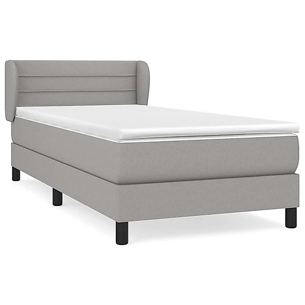 Vidaxl Boxspringbett Mit Matratze Hellgrau 90x200 Cm Stoff günstig online kaufen