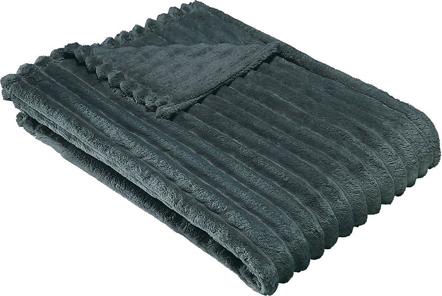 Wohndecke Wohndecke "Aosta", Erwin Müller, Fleece in Cordoptik Uni günstig online kaufen