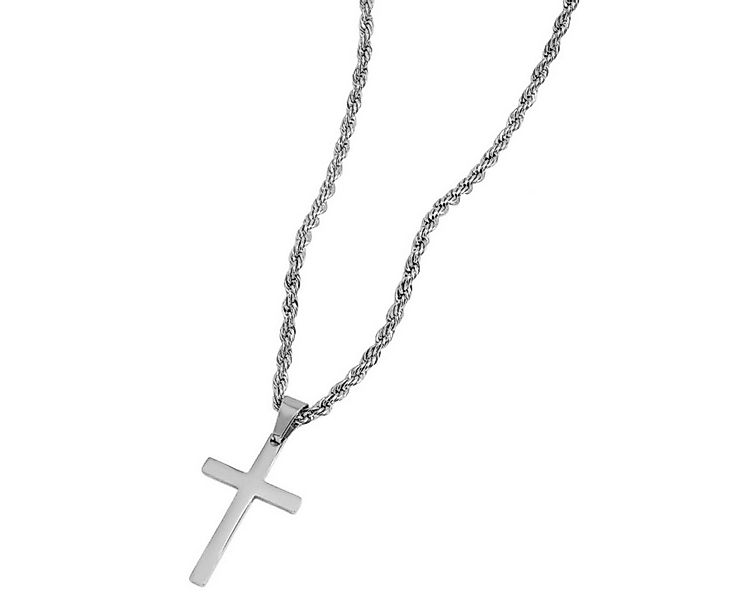 KARMA Kette mit Anhänger Halskette mit Kreuz Silber oder Gold Herren Edelst günstig online kaufen