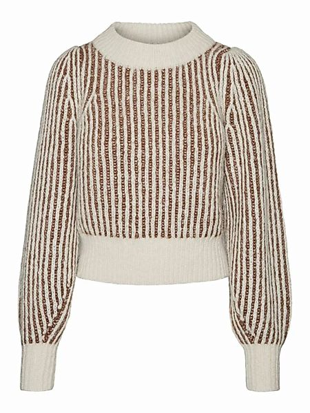 VERO MODA Striped Knitted Pullover Damen Grau günstig online kaufen