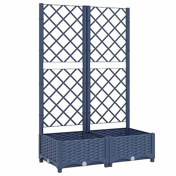 vidaXL Garten-Pflanzgefäß mit Spalier Blaugrau 80 x 40 x 121,5 cm PP 318250 günstig online kaufen