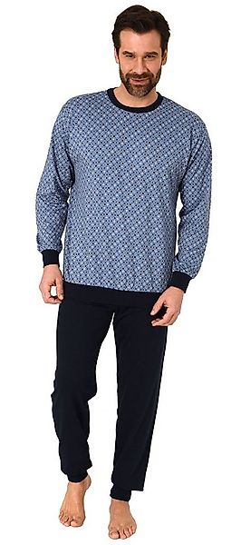 RELAX by Normann Pyjama Herren Schlafanzug langarm mit Bündchen in Minimal- günstig online kaufen