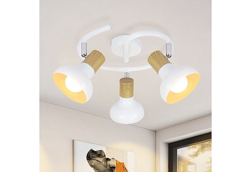 Nettlife Deckenstrahler Vintage E14 Innen 350°Schwenkbar Weiß Deckenlampe F günstig online kaufen