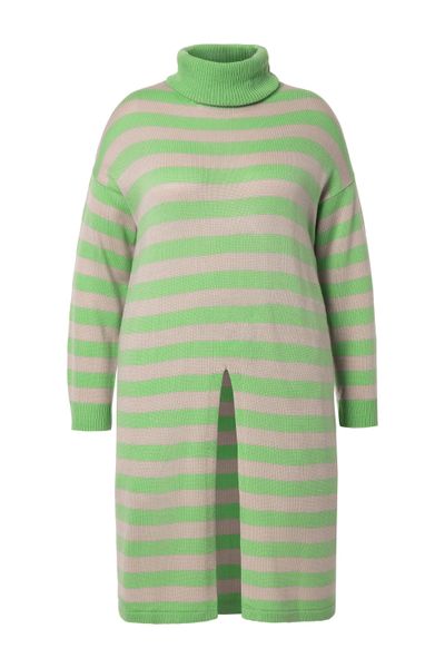 MIAMODA Strickpullover Long-Pullover A-Linie Ringel Saumschlitz günstig online kaufen