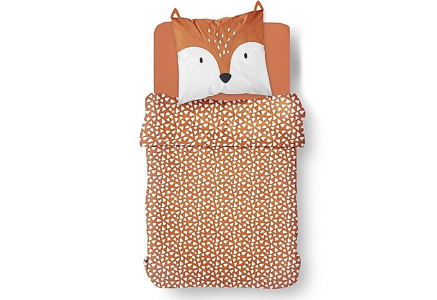 Familando Kinderbettwäsche lustiger Fuchs 135x200 80x80 cm aus 100% Baumwol günstig online kaufen