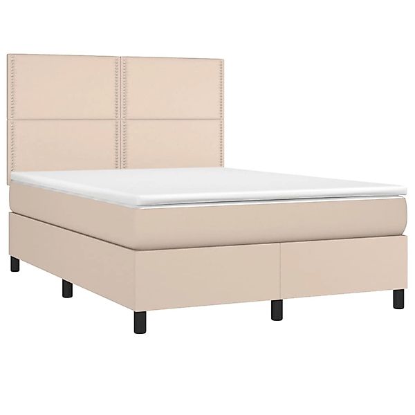 vidaXL Boxspringbett mit Matratze & LED Cappuccino-Braun 140x190cm 3135884 günstig online kaufen