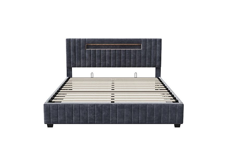 Gdood Polsterbett Doppelbett LED Stauraumbett (1-tlg., Ausgestattet mit hyd günstig online kaufen