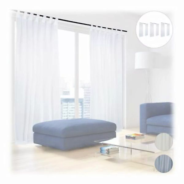 relaxdays 8 x Vorhang mit Schlaufen weiß günstig online kaufen