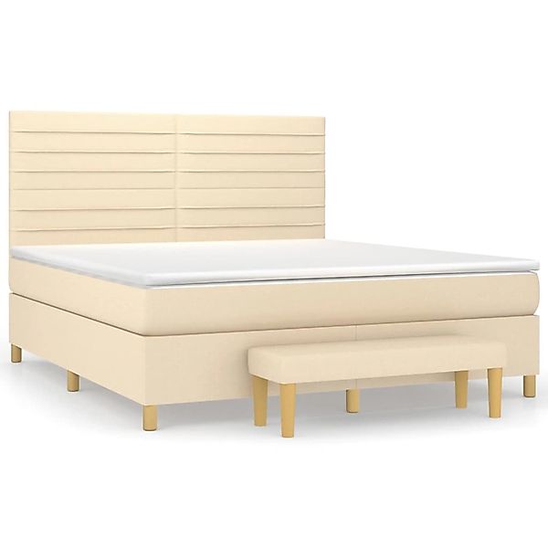 vidaXL Boxspringbett mit Matratze Creme 160x200 cm Stoff1358356 günstig online kaufen