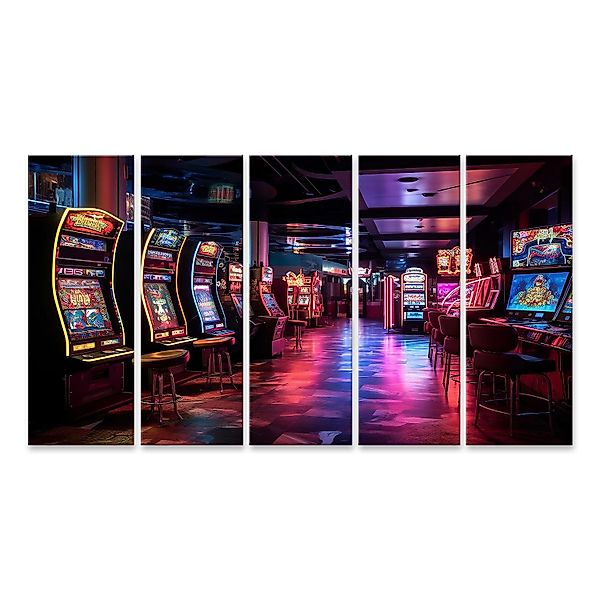 islandburner Leinwandbild Casino bei Nacht beleuchtet günstig online kaufen