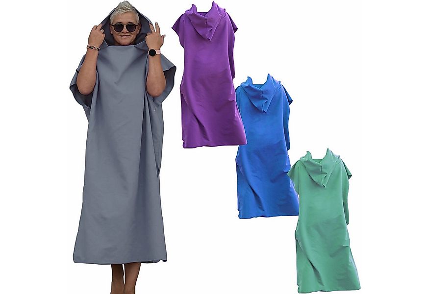 HEKERS Badeponcho Surfponcho aus Mikrofaser Badeponcho Umziehhilfe Strand U günstig online kaufen