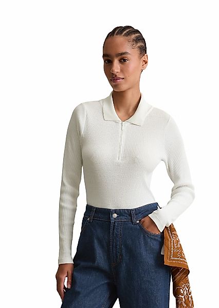 Marc OPolo DENIM Langarm-Poloshirt "aus Organic Cotton-Stretch-Jersey" günstig online kaufen