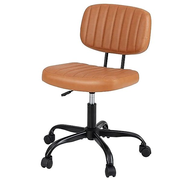 Costway Ergonomischer Drehstuhl mit Rollen Höhenverstellbar Braun günstig online kaufen