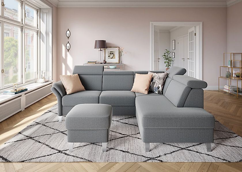 sit&more Ecksofa "Vincenzo L-Form", inklusive Kopfteilverstellung, wahlweis günstig online kaufen