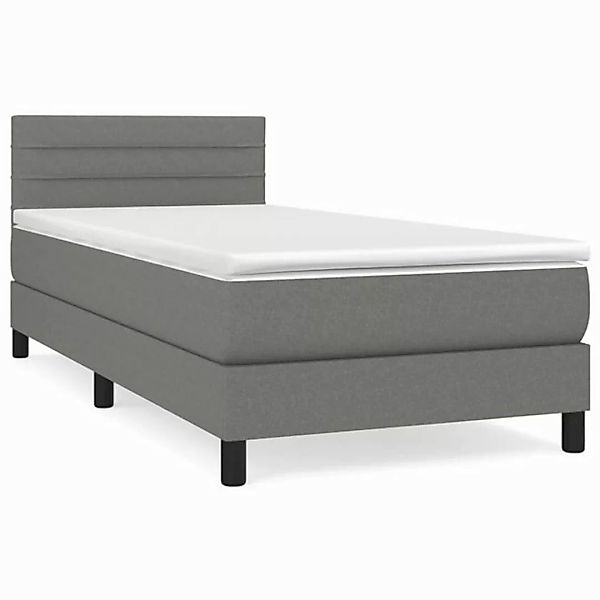 furnicato Bett Boxspringbett mit Matratze Dunkelgrau 80x200 cm Stoff (1-tlg günstig online kaufen