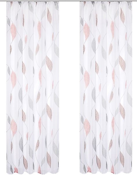 HOME WOHNIDEEN Vorhang "PAOLO" Kräuselband 2 Stk. tlg. 2er Pack Kräuselband günstig online kaufen