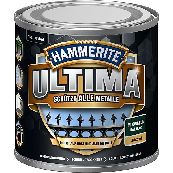 Hammerite Ultima Premium Metall-Schutzlack glänzend Moosgrün 250 ml günstig online kaufen