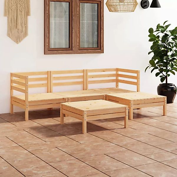 5-tlg. Garten-lounge-set Kiefer Massivholz günstig online kaufen