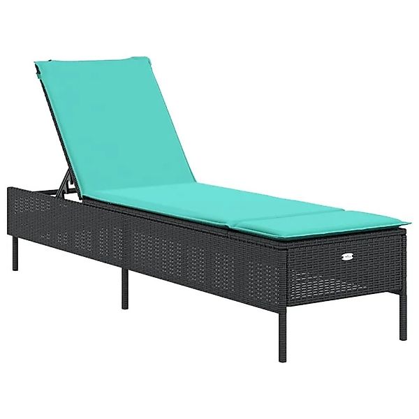 vidaXL Sonnenliege mit Kissen Schwarz Poly-Rattan 4002727 günstig online kaufen