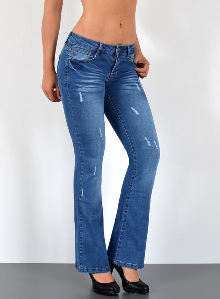 ESRA Bootcut-Jeans Damen Schlagjeans mit weitem günstig online kaufen
