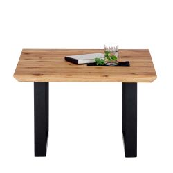 Couchtisch mit Baumkanten aus Asteiche Massivholz Metall günstig online kaufen