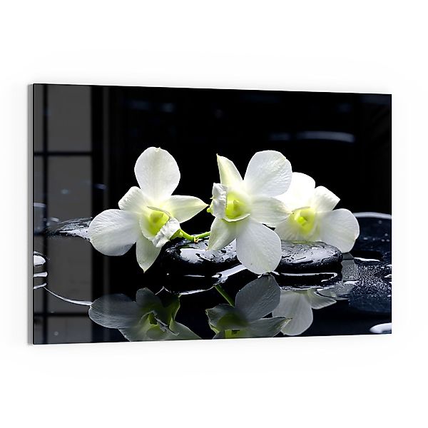 DEQORI Glasbild 'Orchidee mit Zen-Steinen', 'Orchidee günstig online kaufen