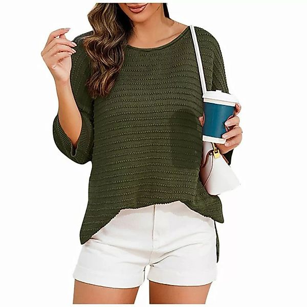 RUZU UG 3/4-Arm-Shirt Damen Sexy trägerlos Sweatshirt Herbst Winter Plain S günstig online kaufen