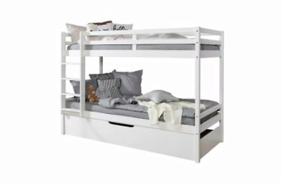 TICAA Etagenbett Finn Weiß mit Zusatzbett weiß Gr. 90 x 200 günstig online kaufen