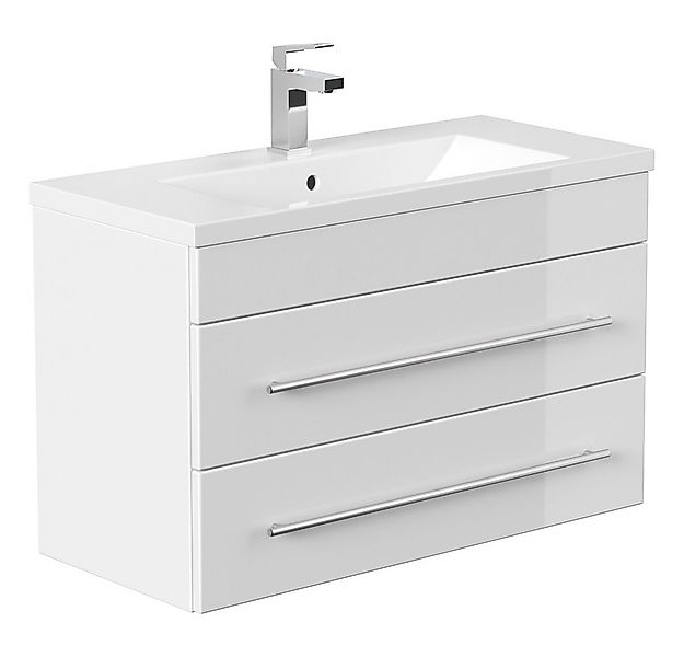 Lomadox Waschtisch ALISTAIR-02, mit Mineralguss-Becken Hochglanz weiß mit g günstig online kaufen