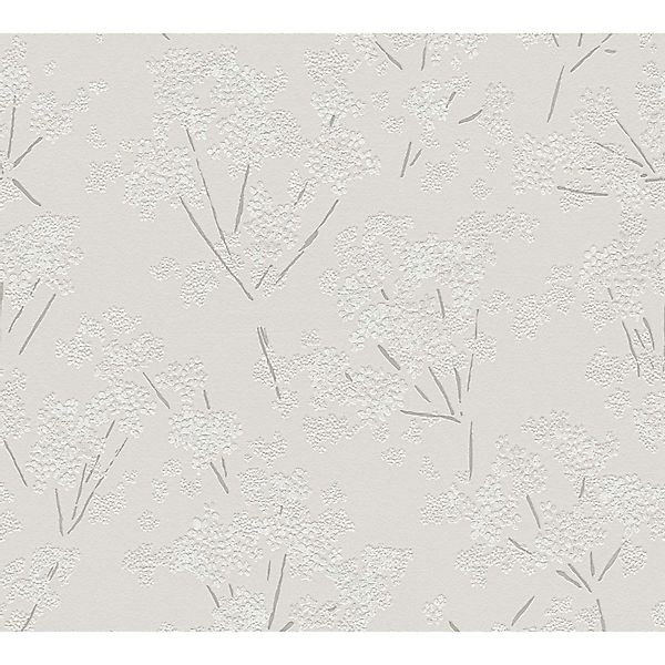 Bricoflor Blumentapete für Schlafzimmer Florale Tapete Beige Grau Weiß Asia günstig online kaufen