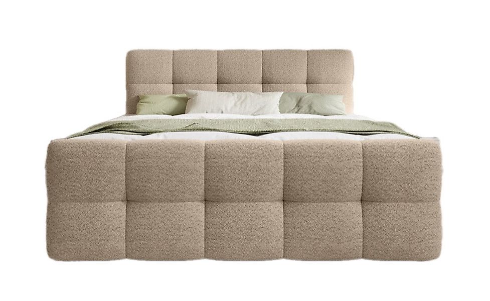 Luxusbetten24 Boxspringbett Cozy Bouclé, inklusive PU-Schaum Topper günstig online kaufen