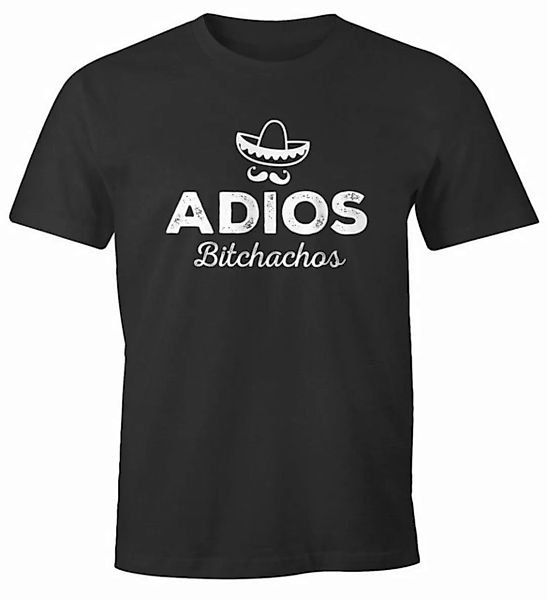 MoonWorks Print-Shirt Herren T-Shirt Spruch Adios Bitchachos Sombrero Motiv günstig online kaufen