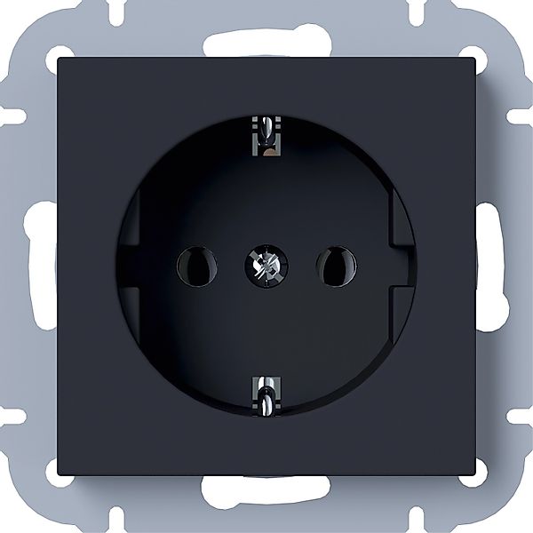 Elektromaterial Schutzkontakt-Steckdose Leonie Schwarz günstig online kaufen