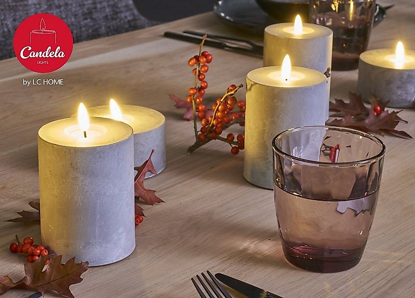 LC Home LED-Kerze Candela Lights LED Beton-Kerzen Set (Set, 2-tlg) günstig online kaufen