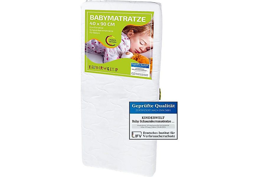 Babymatratze Schaumkernmatratze Comfort 7 cm 40 x 90 cm weiß, KiNDERWELT, 7 günstig online kaufen