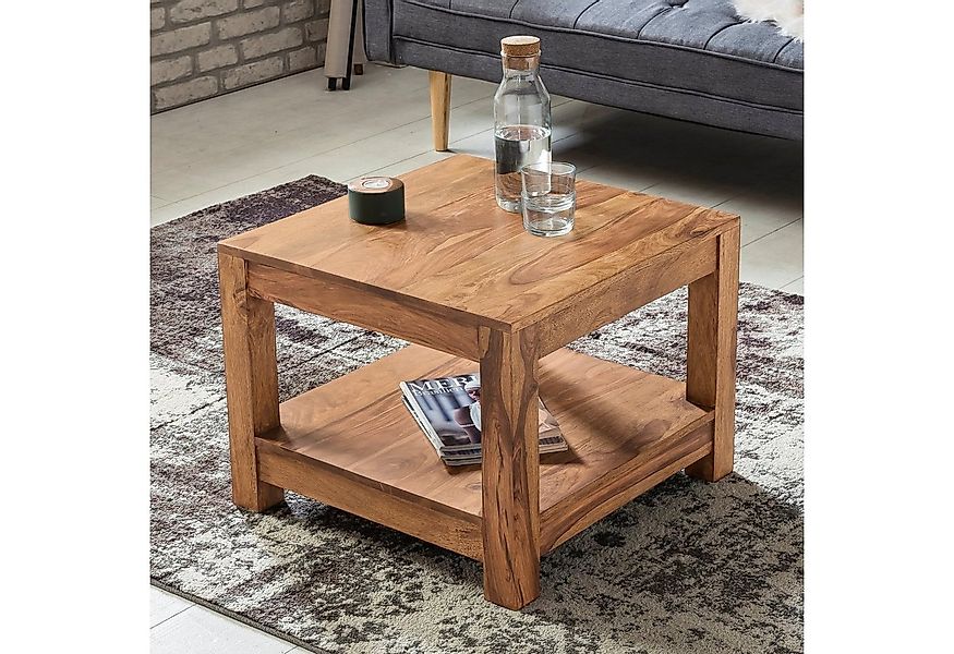 KADIMA DESIGN Couchtisch Couchtisch MUMBAI Massiv-Holz Akazie 60 x 60 cm Wo günstig online kaufen