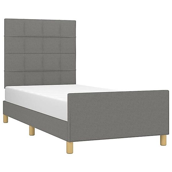 vidaXL Bett Bettgestell ohne Matratze Dunkelgrau 90x200 cm Stoff günstig online kaufen
