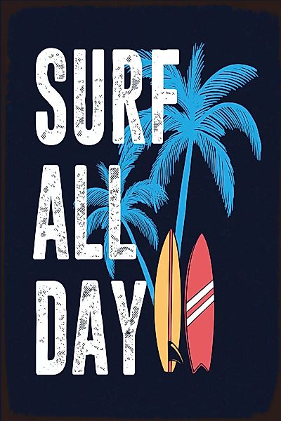 queence Metallbild "Surf All Day", (1 St.), Stahlschilder günstig online kaufen