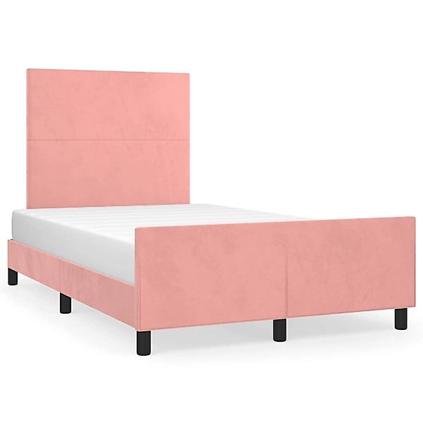 vidaXL Bettgestell ohne Matratze Rosa 120x190 cm Samt 3270571 günstig online kaufen
