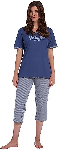 Pastunette Schlafanzug Damen Pyjama mit Caprihose (2 tlg) Baumwolle günstig online kaufen