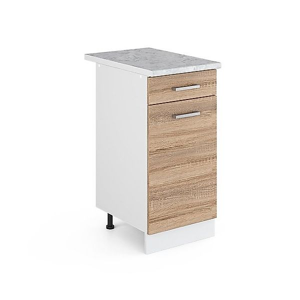 Vicco Küchenunterschrank R-Line Schubladenschrank für die Küche Sonoma/Weiß günstig online kaufen