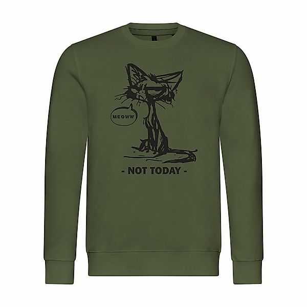 deinshirt Rundhalspullover Herren Pullover Katze not today Mit Print Motiv, günstig online kaufen