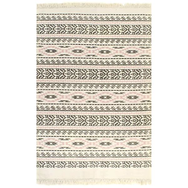 Kelim-teppich Baumwolle 120x180 Cm Mit Muster Grau/rosa günstig online kaufen