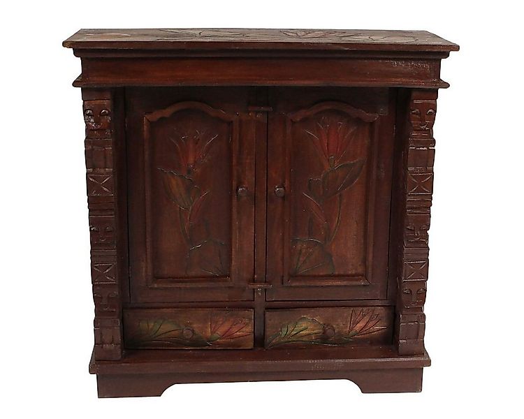 Oriental Galerie Mehrzweckschrank Schrank 80 x 80cm Lotus Braun Color (1-St günstig online kaufen