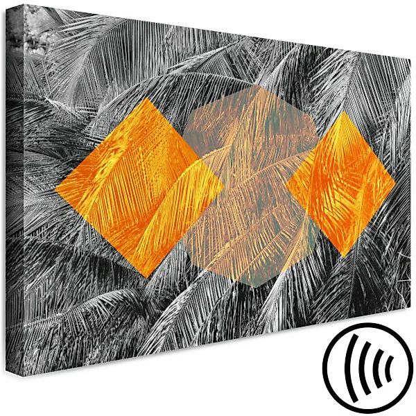 Wandbild Palmen mit Geometrie – eine tropische Landschaft mit schwarz-weiße günstig online kaufen