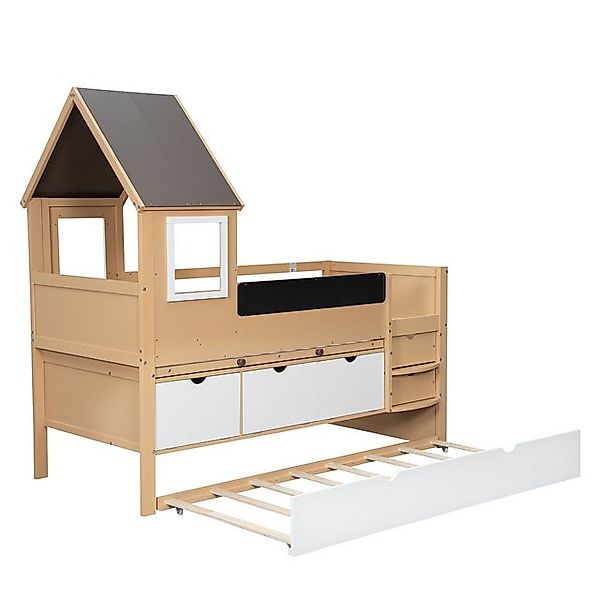 Gotagee Kinderbett Etagenbett Baumhausbett 90x200cm mit Ausziehtisch Holzbe günstig online kaufen