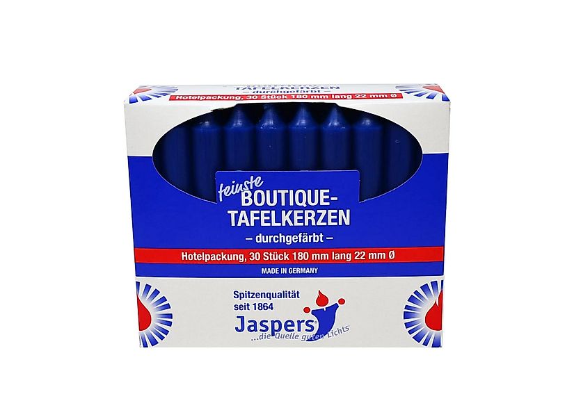Jaspers Kerzen Tafelkerze Boutique-Kerzen Hotelpackung delftblau 30er Pack günstig online kaufen
