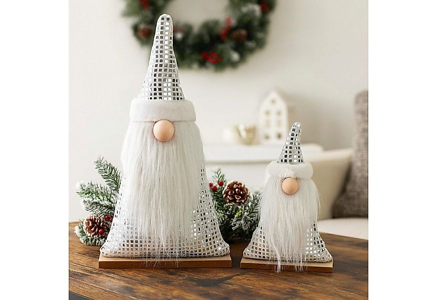 Online-Fuchs Dekofigur 2 süße Weihnachtswichtel im Set mit Discokugel Effek günstig online kaufen