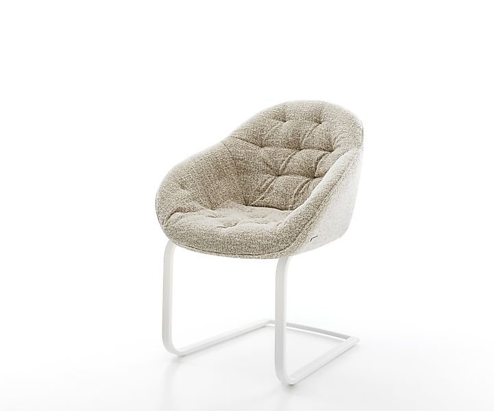 Freischwinger Gaio-Flex Webstoff Soft Beige Freischwinger flach Weiß günstig online kaufen