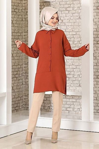 Modavitrini Longtunika Lockere Hijab-Tunika mit Knopfdetail Damen Tunika Lo günstig online kaufen